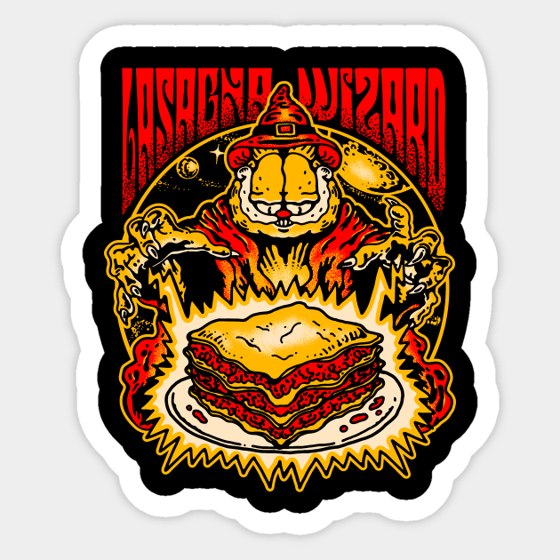 Lasagna Wizard v2 Sticker by demonigote